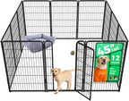 FXW Homeplus Unleashed Indoor Dog Playpen - Stress-Free and Safe Play, Heavy Duty 45 Inch 12 Panels Dog Pen for Large Dogs, Black│Patented