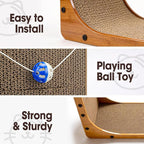 2 Pack Cat Scratcher, 23.6 Inch L Shape Vertical Cat Scratching Board with Ball Toy for Indoor Cats, Large Cat Scratching Post for Wall and Couch