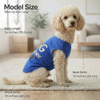 Parisian Pet Dog Shirt – 100% Cotton Shirts for Large Dogs – Blue Sleeveless Pet Clothes – Lightweight and Breathable Dog Apparel – Boy Big Brother Dogs Clothes - Stretchy Pet T Shirts
