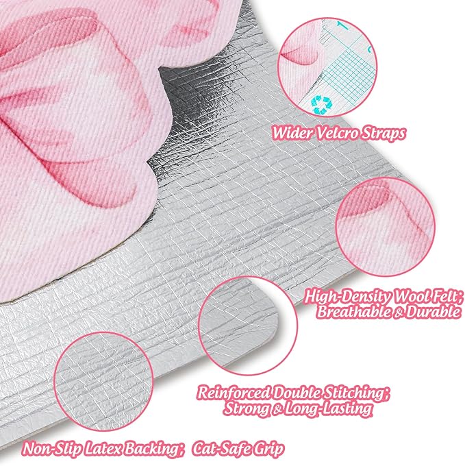 JarThenaAMCS 2Pcs Valentine's Day Cat Scratch Mats Pink Bowknot Couch Furniture Protector Bow Self-Adhesive Wall Mounted Cat Scratcher for Carpet Corner Pet Grinding Claws, 19.7 x 28.7 in