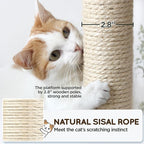 Topeakmart 63in Cat Tree, Large Cat Tower Furniture with Cat Condo, Padded Platform & Sisal-Covered Scratching Post, Stable Cat Tower Pet Play House