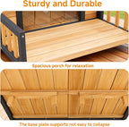 Large Indoor Outdoor Dog House,Wood Insulated Dog House,Weatherproof Outside Shelter with Elevated Floor,Easy to Assemble for Small Medium Large Dog(43.2" L x32.7 W x 31.8" H)