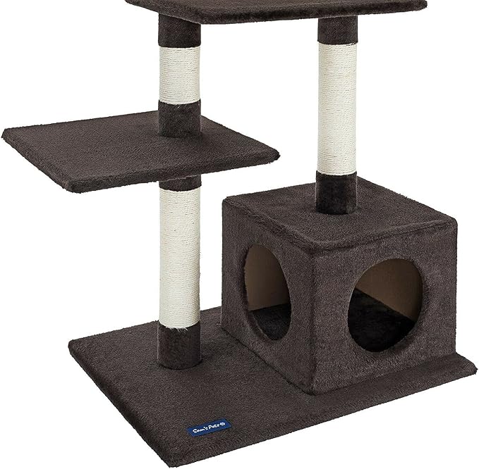 Sam's Pets Randolph 43 inch Brown Cat Tree comfy soft plush four sisal scratch posts