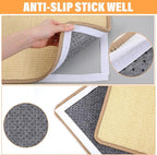 4 Pack Cat Scratcher Mat, Fabric Sisal Cat Scratching Pad for Indoor, Cats Scratching Rug Wall Scratchers with Adhesive Hook Loop Tape for Protect Couch and Carpets