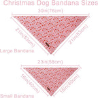 Valentine Dog Bandana - Pink Heart Triangle Bid Scarf for Small/Medium Dogs, Cats; Cotton Kerchief for Girl/Boy Pets, Red, Cute Adorable Puppy Bandana