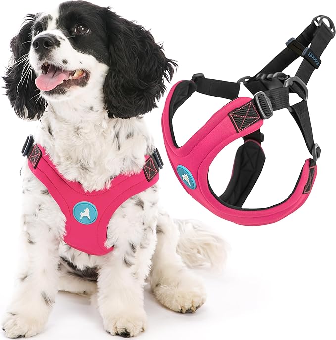 Gooby Escape Free Sport Harness - Pink, Small - No Choke Step-in Patented Neoprene Dog Harness with Four-Point Adjustment for Small to Medium Dogs