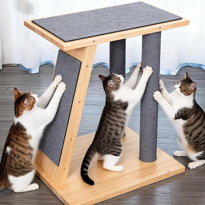 Scratch Pad for Cats DIY Climb Cat Scratcher Mat Trimmable Couch Protector Cats Scratching Protector Self-Adhesive Carpet for Furniture Wall Indoor Light Gray
