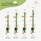 PETEPELA Floor to Ceiling Cat Tree, Cat Tower 5 Tiers Tall (83-108 Inches) Adjustable Height, Cat Climbing Tree Featuring with Condo, Scratching Post and Perches for Indoor Cats, Green