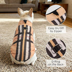 SCENEREAL Winter Dog Vest Coat with Harness Built in, Warm Puppy Jacket for Small Medium Dogs, Cold Weather Coat with Zipper, Fleece Puffer Vest Windproof Snow Clothes, Beige Plaid S