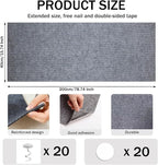 78.8"x15.8" Cat Scratch Furniture Protector,Light Grey Adhesive Cat Scratching Mat,DIY Cat Scratch Protection Pad for Couch, Bed，Carpet，Door & Cat Scratching Post(Light Grey)
