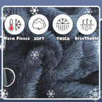 Fleece Dog Pajamas Winter Warm Dog Sweater for Small Dogs Thermal Soft Puppy Pjs Coat Stretchy Jumpsuit Doggie Pet Clothes Outfits Cat Apparel (Navy Blue, Small)