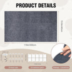 Cat Scratch Couch Furniture Protector-118 x15.8 cat Scratch Mat for Couch Furniture and Wall Protector,Trimmable Self-Adhesive DIY Climbing Cats Scratcher Couch Protector（Dark Gray）