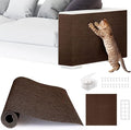 2pack Cat Scratch Couch Furniture and Wall Protector | Adhesive Cat Scratch Pad for Covering Cat Tower, DIY Climbing Cat Scratcher Couch Protector from Cat Claws Scratching (Brown)