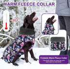 Doglay Dog Coat, Waterproof Dog Jacket Pet Winter Coat for Cold Weather with Thicken Furry Collar, Reflective Puppy Winter Jacket Warm Fleece Lining for Small Medium Large Pets