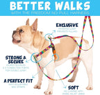 2 Hounds Design - Freedom No-Pull Harness & Training Leash in Pink Daisy | Dual Leash Loops, No Pulling on Walks | Lined to Prevent Chaffing | for Large Sized Dogs (Size M, Chest 24”- 28”)