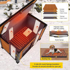 Aivituvin Heated Outdoor Dog House with Insulated Liner & Heating Pad Waterproof Dog Kennel for Winter Cat House for Small & Medium & Large Dogs,Cats,Unique All-Around Iron Frame