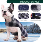 Kuoser Reversible Winter Coat, British Style Jacket for Small Dogs, Warm Windproof Puppy Cold Weather Clothes Vest, Blue XS