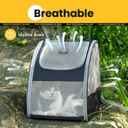 Cat Backpack Carrier for Small Dogs and Cats Fit Up to 15 Lbs,Small Dog Backpack, Foldable with 3-Side Mesh Windows, Pet Carrier for Travel & Hiking Friendly，Gray