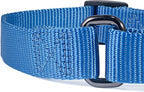 Premium Nylon Adjustable Anti-Escape Martingale Dog Collars,Comfort and Silky Training,Walking Dog Collar with Heavy Duty D-Ring for Medium Active Dogs. (Classic Blue, Medium)