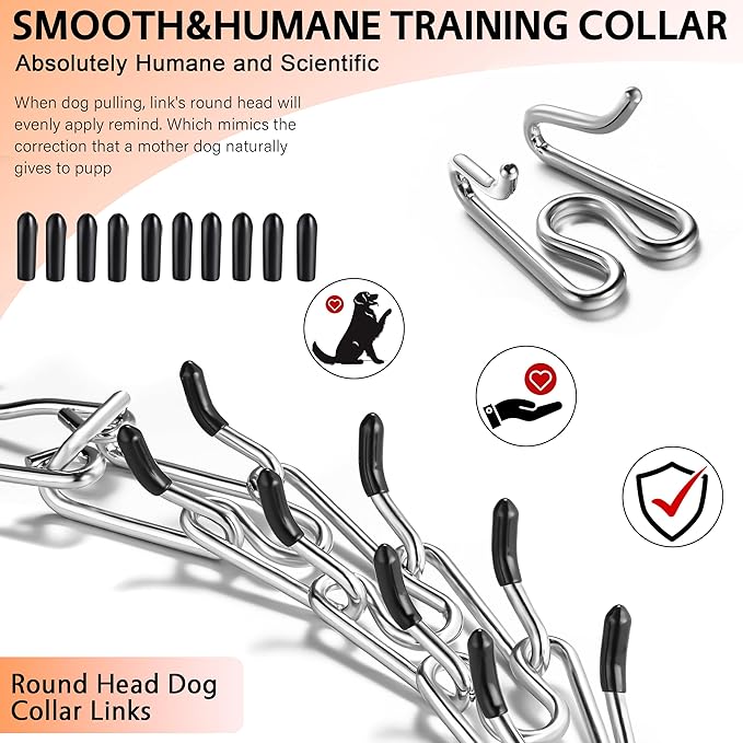 Stainless Steel Dog Training Collar, Quick Release Buckle, Adjustable Collar for Small Dogs Neck Girth 8.5"-10.5"
