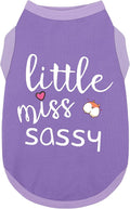 Paiaite Dog Clothes Fashionable Sleeveless Pet Vest: 'Little Miss Sassy' Printed Cotton Dog Shirt, Ideal for Small, Medium, and Large Breeds, Ensuring Comfort and Breathability Purple XL