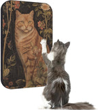 Art Cat Scratcher, Wall-Mountable Cat Scratching Board, Cat Wall Scratcher 16.7x11x1 Inch Cat Scratch Pad and Cat Scratchers for Indoor Cats Toy Furniture Protector(Orange cat)