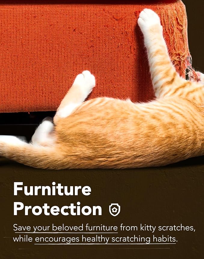 Lukamoo® Cat Scratching Pad, Wall Mounted Scratcher for Indoor Cats (Medium (24'' x 16'')) (Brown Tabby)