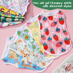 Saintrygo 10 Pcs Lovely Puppy Shirts Print Dog Clothes Breathable Summer Pet Cartoon Dog Shirt Clothes Sweatshirt for Puppy Cartoon Shirt Sweatshirt to Cat(Medium)