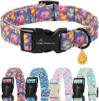 ARING PET Easter Dog Collar, Cute Purple Easter Eggs Boy Girl Doggy Collars with Quick Release Buckle for Puppy Small Medium Large Dogs-S