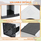 ZENY Large Plastic Dog House - Waterproof Dog Kennel with Air Vents and Elevated Floor All Weather Indoor Outdoor Doghouse Puppy Shelter, Easy to Assemble