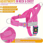 Lukovee No Pull Dog Harness & Leash Set - Heavy Duty Dog Vest Harness with Soft Padded for Medium Large Dogs, Adjustable Reflective Tactical Pet Harness for Easy Walk and Training (S, FU)