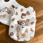 Cute Pet Apparel Plush Bear Pattern Cartoon Dog Clothes All Season Sleeveless Puppy Kitten Pullover Soft Skin-Friendly (White2, XL (11-20lbs))