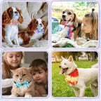 Reginary 120 Pcs Tie Dye Dog Bandanas Bulk Dog Bows Set Bow Ties Cat Scarf Colorful Washable Triangle Pet Kerchief Cute Bib for Summer Small Medium Large Pets Grooming Accessories Costume