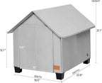 Insulated Dog House Outdoor with Warm Mat and Elevated Feet,Weatherproof Dog Bed House for Medium Size Dog and Multiple Large Cat,Max Pets Size 20.8 X 13.7 Inches