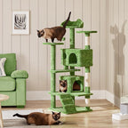 Yaheetech 54in Cat Tree, Cat Tower with Large Condo Sisal Scratching Posts and Dangling Balls, Pet Furniture for Kitten, Green