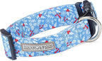 Lucky Love Dog Wide Dog Collar - Adjustable, Durable, Soft Webbing, & Comfortable 1.5 inch Wide Collar for Dogs Male and Female with Strong Buckle - Winter Blue, XL
