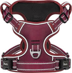 HEELE Dog Harness for Large Dogs No Pull Dog Vest Harness for Large Dog with Soft Padded Handle Reflective for Outdoor Training, Burgundy Red, L