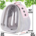 Front Expandable Cat Backpack Carrier, Fit up to 20 lbs, Space Capsule Bubble Window Pet Carrier Backpack for Large Fat Cat and Small Puppy