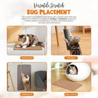 Cat Scratcher mat- Natural Sisal Cat Mat with Anti-Slip Back & Attached Sisal Mouse Toy (Natural)