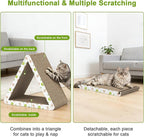 Cat Scratcher, Triangle Cat Scratching Board for Indoor Cats, 6 Usable Sides Cardboard Cat Scratcher with Catnip