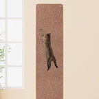 FHTONGE 71x15.8 Thickened Cat Wall Climbing Carpet with 16 Fixed Nails, Extra Large Tall Cat Scratch Pad for Wall, Wall Mounted Climbing Cat Scratcher for Furniture Couch Sofa Protector(Coffee)