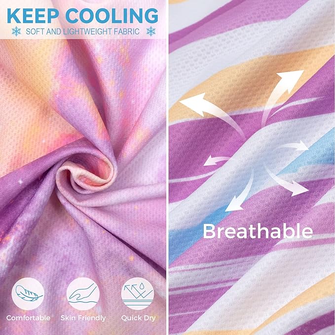 cyeollo 2pack Dog Shirt Cooling Breathable Sleeveless Summer Clothes for Dogs, Intant Cool T Shirts for Small Dogs, Purple M