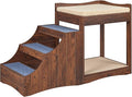 unipaws Pet Bunk Bed with Removable Step for Dogs and Cats, Multi-Level Bed Window Perch Seat Platform with Cushion and Cat Scratch Pad, Indoor Use