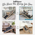 Large Dog Ramp for Bed, by DoggoRamps – Extra Wide Dog Ramp for Large Dogs to Get on High Beds up to 35" Tall – Wide Ramp with Rails, Platform & Non-Slip Grip – Made in N America from Solid Hardwood