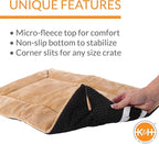 K&H Pet Products Self-Warming Crate Pad, Warming Dog Crate Bed, Machine Washable Dog Crate Mat, Tan X-Small 14 X 22 Inches