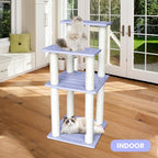 46 Inches Outdoor Cat Tower, Large Multi Level Cat Tree with Big Polypropylene Rope Scratching Posts for Indoor and Outdoor Cats