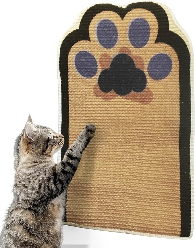 Lukamoo® Cat Scratching Pad, Wall Mounted Scratcher for Indoor Cats (Medium (24'' x 16'')) (Cinnamon)