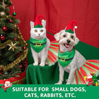 SCENEREAL Christmas Dog Bandana Dress with Hat Set, Pet Santa Costume for Small Medium Sized Dogs, Cute Tutu Skirt Outfit for Party Halloween