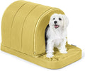 Orthopedic Dog House 2.0 - Outdoor Waterproof Dog Shelter w/Porch - Scratch Proof Indoor Pet House w/Egg-Crate Foam - Ideal for Small Breeds & Fits 24-Inch Crate - 23"x16", Moonstone