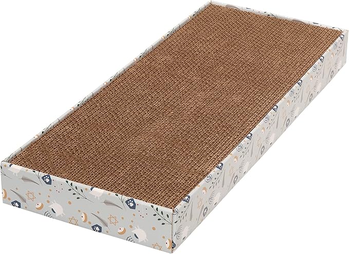 Furhaven Scratching Board w/ Catnip for Indoor Cats, Reversible - Holiday Corrugated Scratcher Pad - Hanukkah Print, One Size